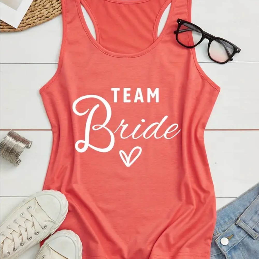 Coral “Team Bride” Tank Top